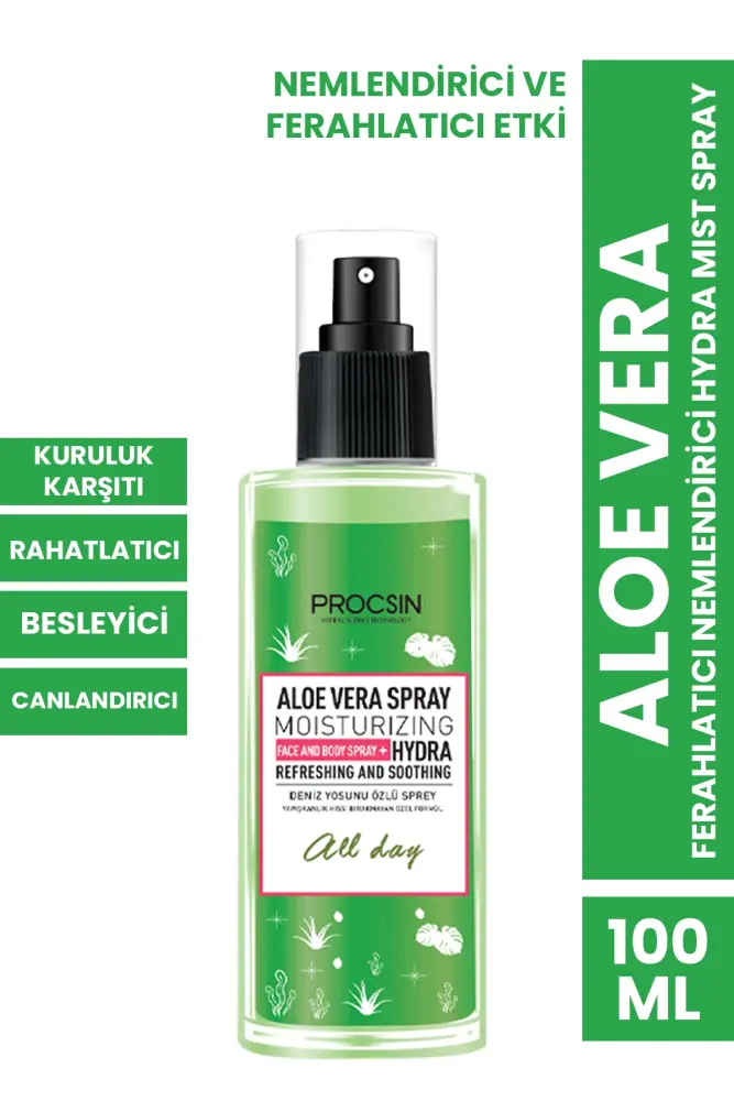 PROCSIN Aloevera Ferahlatıcı Nemlendirici Hydra Mist Spray 100 ML - 1