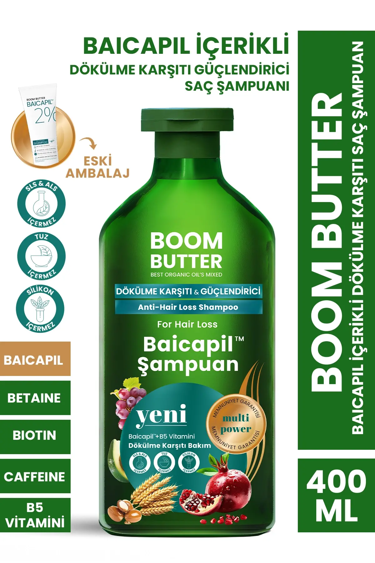 Boom Butter %2 Baicapil Dökülme Önleyici Ve Onarım Şampuanı 400ml