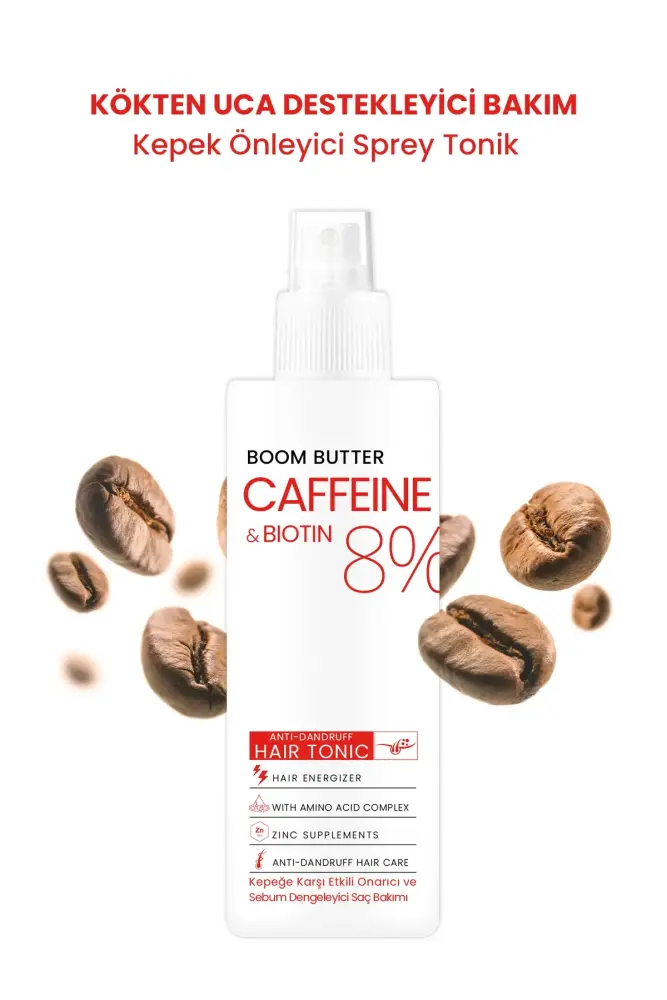 BOOM BUTTER Caffeine Biotine Yavaş Uzayan Kepeklenen Saçlar için Tonik 150 ML - 3