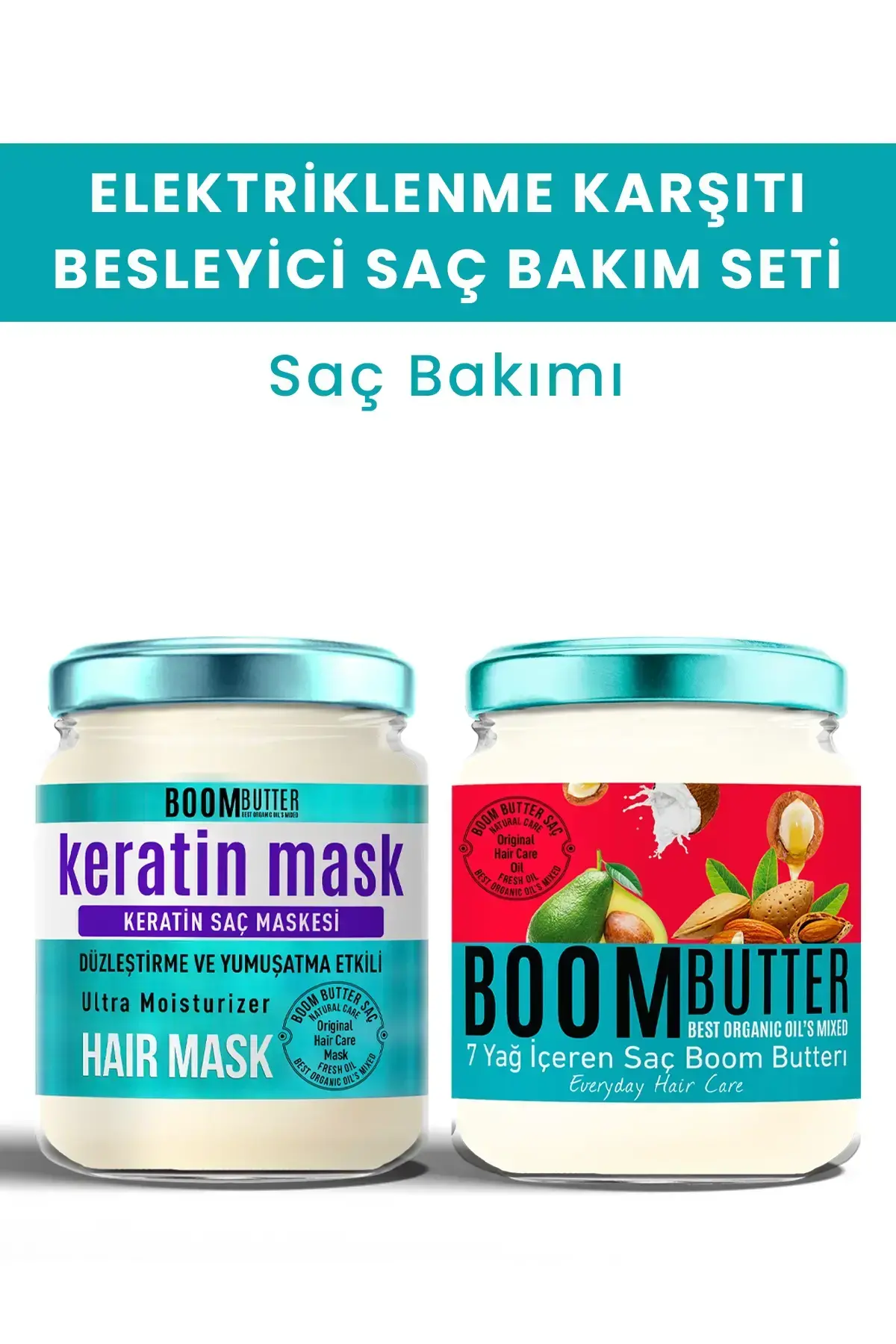 Boom Butter Elektriklenme Karşıtı Besleyici Saç Bakım Seti