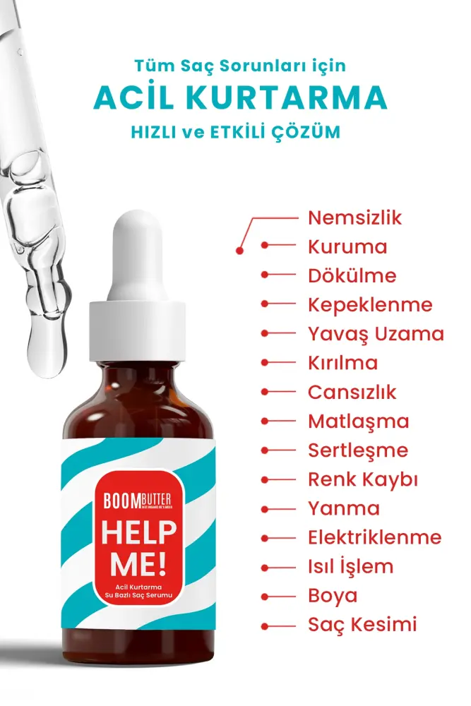 BOOM BUTTER Help Me Acil Kurtarma Su Bazlı Saç Serumu - 5
