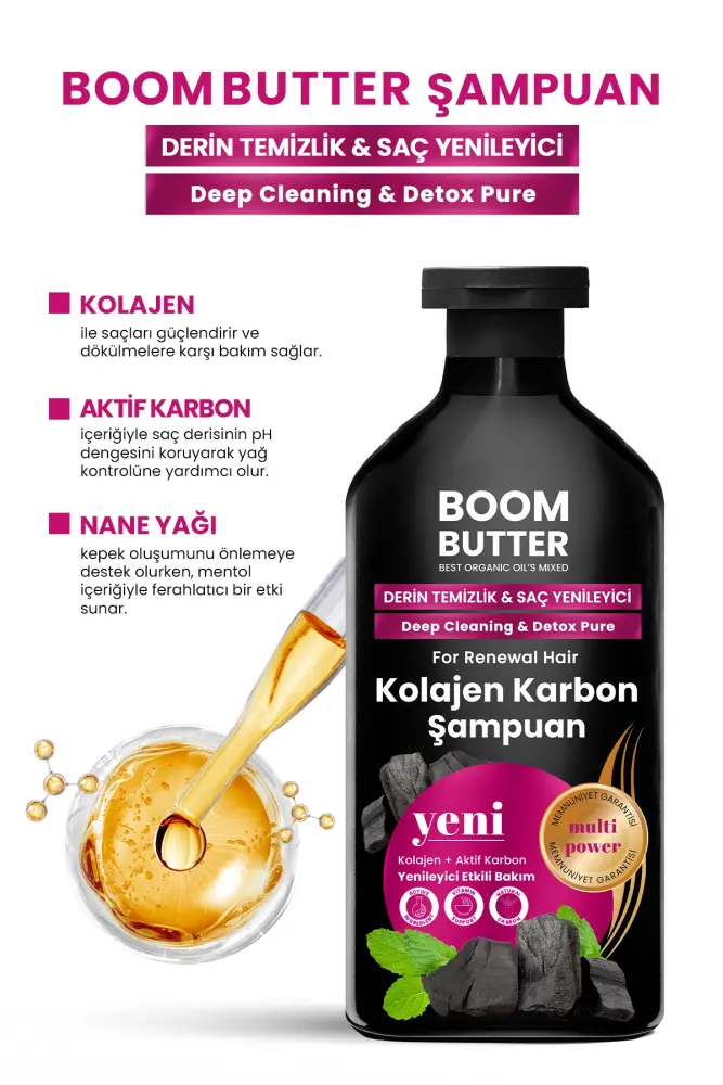BOOM BUTTER Kolajen Karbon Saç Yenileyici Şampuan 400 ML - 6