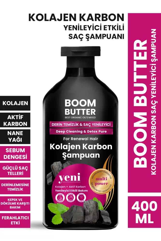 BOOM BUTTER Kolajen Karbon Saç Yenileyici Şampuan 400 ML - 1