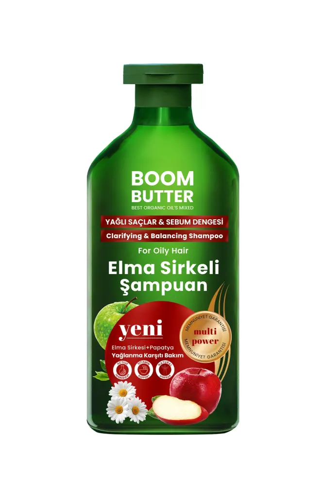 BOOM BUTTER Yağlanma Karşıtı Elma Sirkeli Şampuan 400 ML - 7