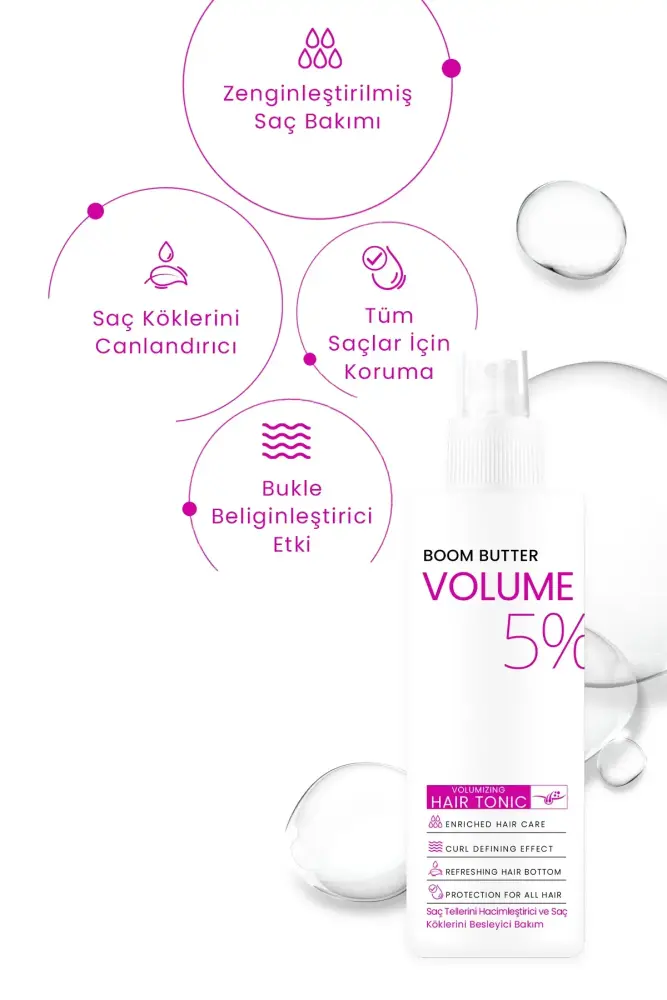BOOM BUTTER Zayıf İnce Telli Saçlar için Volume Saç Toniği 150ML - 3