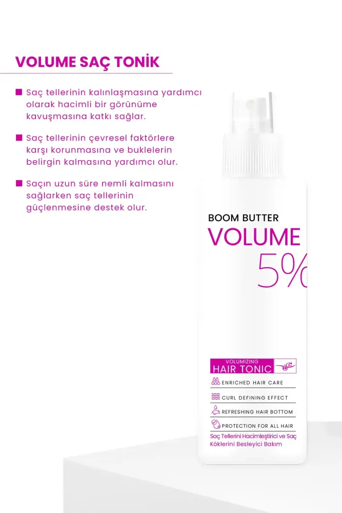 BOOM BUTTER Zayıf İnce Telli Saçlar için Volume Saç Toniği 150ML - 2
