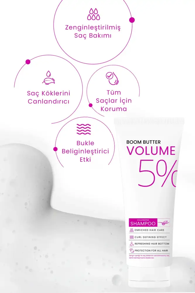 BOOM BUTTER Zayıf İnce Telli Saçlar için Volume Şampuan 250 ML - 3