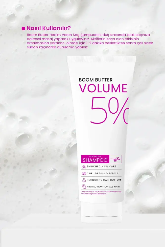 BOOM BUTTER Zayıf İnce Telli Saçlar için Volume Şampuan 250 ML - 6