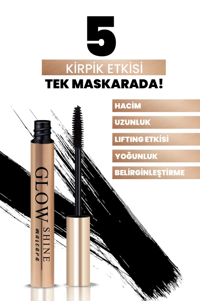  PROCSIN GLOW SHINE Hacim ve Uzunluk Veren Baicapil İçeren Besleyici Maskara 10 ml - 3