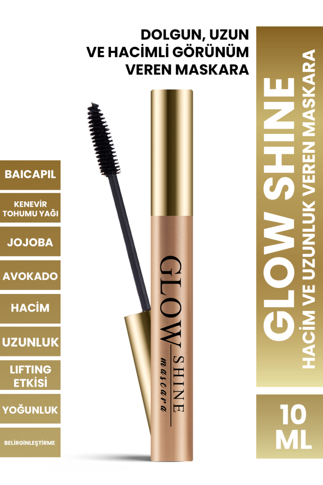  PROCSIN GLOW SHINE Hacim ve Uzunluk Veren Baicapil İçeren Besleyici Maskara 10 ml - 1