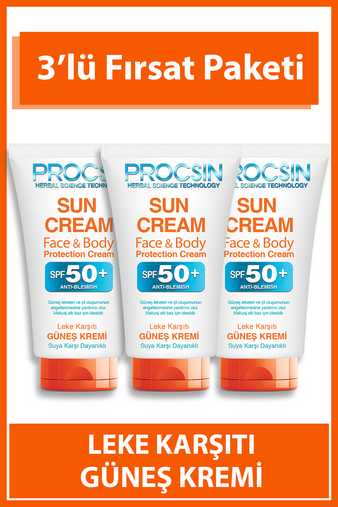 PROCSIN Güneş Kremi (50 ML * 3 ADET) Fırsat Paketi - 1