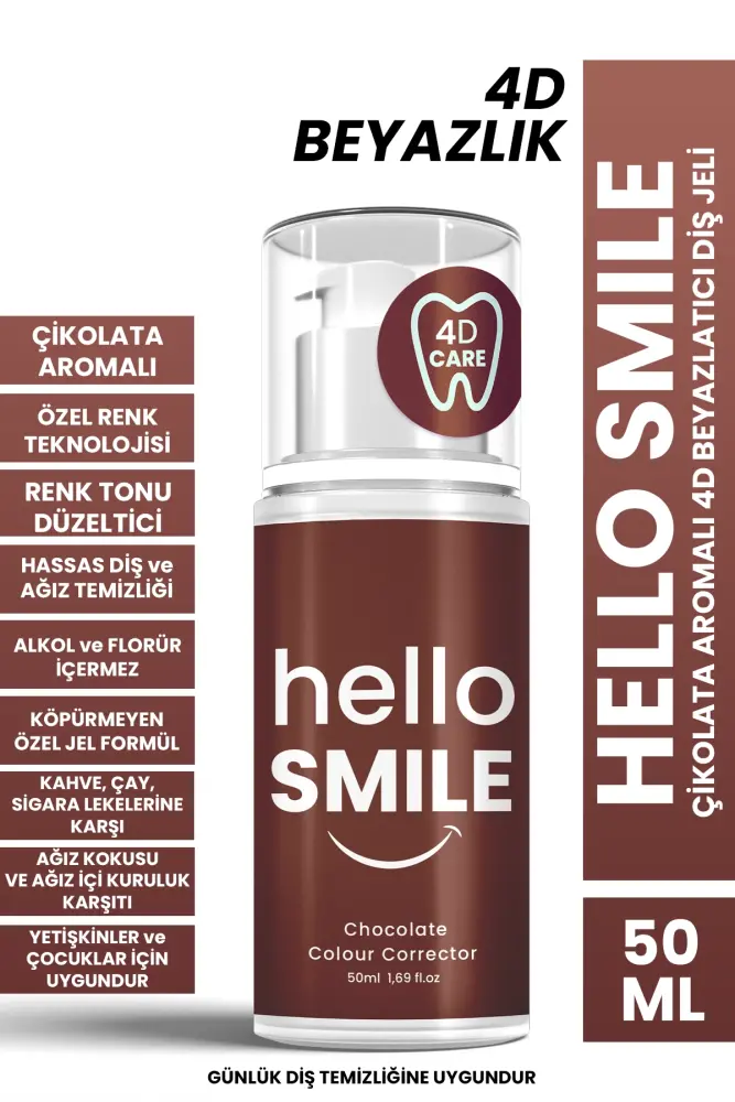 HELLO SMILE Çikolata Aromalı 4D Beyazlatıcı Diş Jeli 