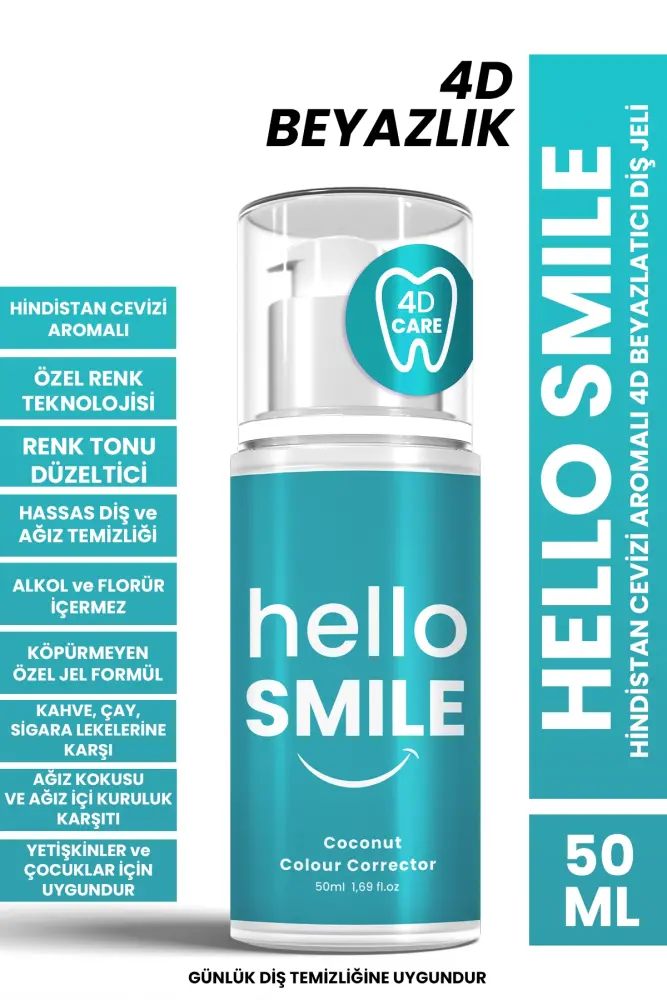 HELLO SMILE Hindistan Cevizi Aromalı 4D Beyazlatıcı Diş Jeli 