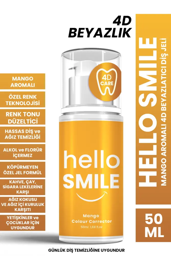 HELLO SMILE Mango Aromalı 4D Beyazlatıcı Diş Jeli 