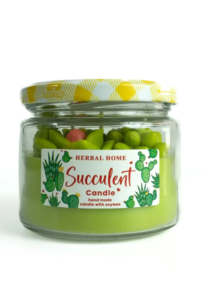 HERBAL HOME Sukulent Mini Bahçeli Mum 220 GR - 5