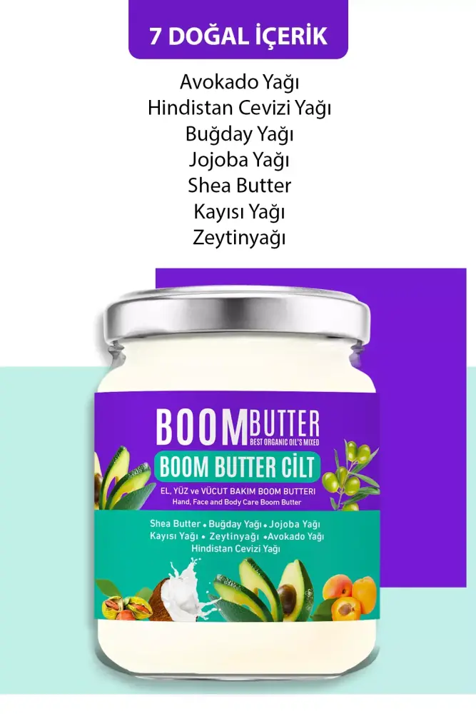 BOOM BUTTER 7 Yağ içeren Kuruluk Karşıtı Onarıcı Cilt Bakım Yağı 190 ML - 2