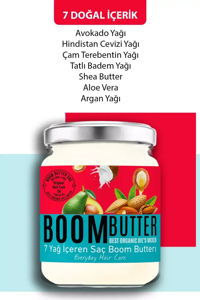 BOOM BUTTER 7 Yağ içeren Besleyici ve Nemlendirici Saç Bakım Yağı 190 ML - 2