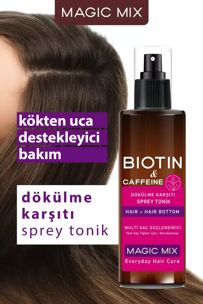 MAGIC MIX Biotin ve Kafein İçeren Saç Kökü Güçlendirici Hızlı Uzamaya Yardımcı Tonik 110 ML