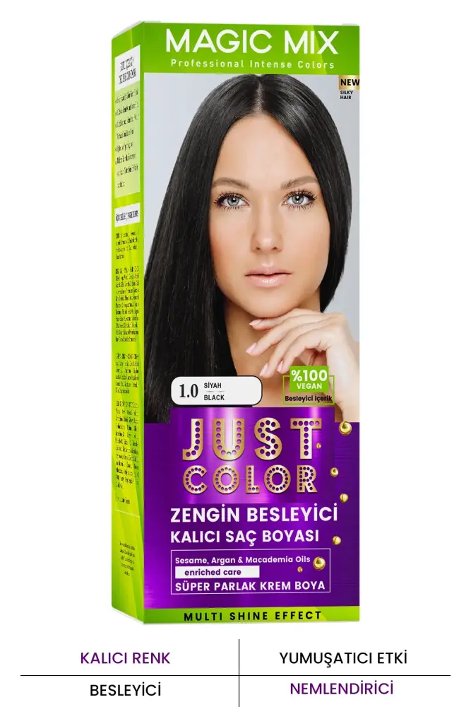 PROCSIN Magic Mix COLOR KIT Parlak ve Canlı 1.0 SİYAH Kalıcı Saç Boyası - 1
