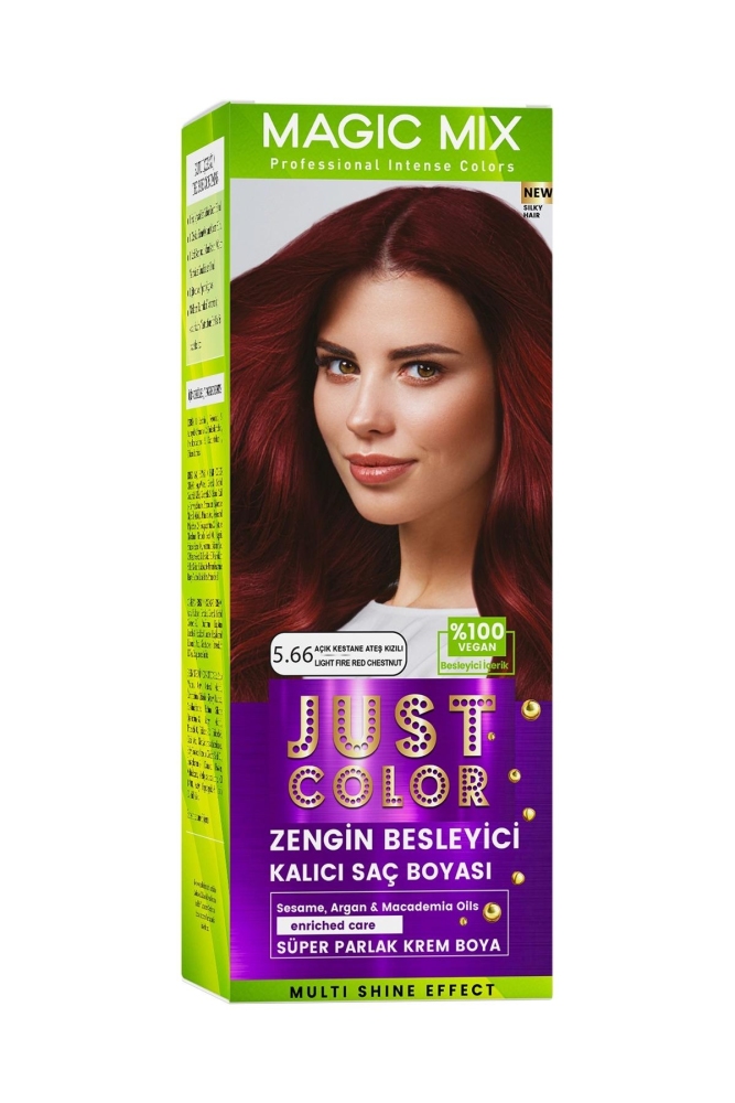 PROCSIN Magic Mix COLOR KIT Parlak ve Canlı 5.66 AÇIK KESTANE ATEŞ KIZILI Kalıcı Saç Boyası - 2