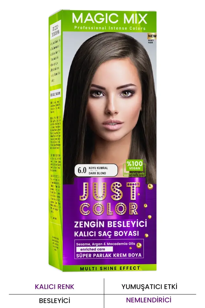 PROCSIN Magic Mix COLOR KIT Parlak ve Canlı 6.0 KOYU KUMRAL Kalıcı Saç Boyası - 1