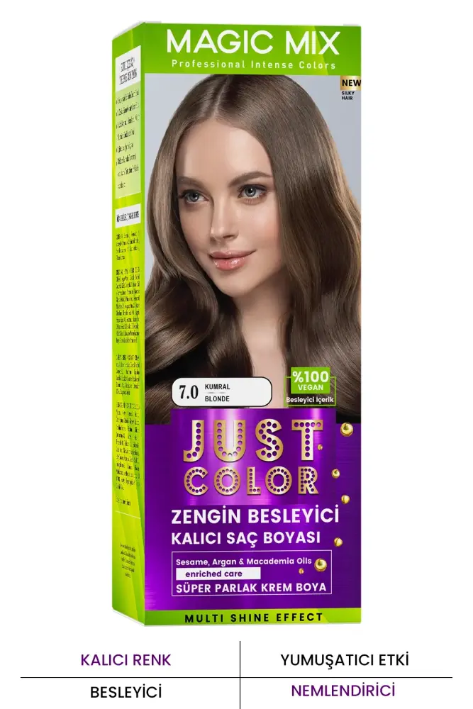 PROCSIN Magic Mix COLOR KIT Parlak ve Canlı 7.0 KUMRAL Kalıcı Saç Boyası - 1