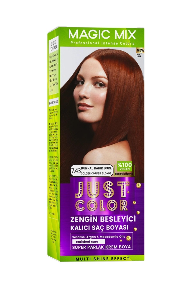 PROCSIN Magic Mix COLOR KIT Parlak ve Canlı 7.43 KUMRAL BAKIR DORE Kalıcı Saç Boyası - 2