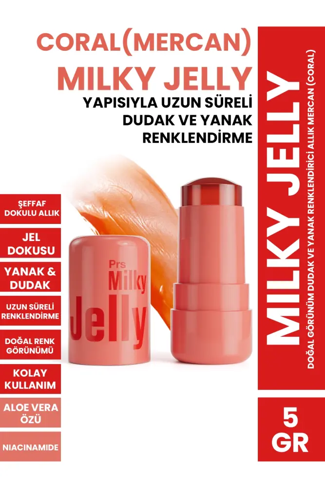 PROCSIN Milky Jelly Natural Look Lip and Cheek Coloring Blush Coral 5 GR - 1