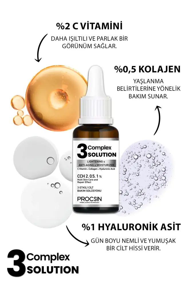 PROCSIN Aydınlatıcı + Sıkılaştırıcı + Nemlendirici 3 Complex Solution 20 ML - 3