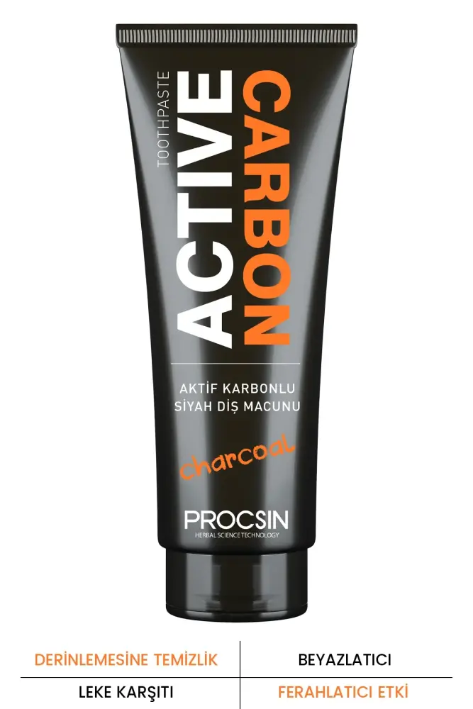 PROCSIN Aktif Karbon Leke Karşıtı Beyazlatıcı Diş Macunu 80 ML - 1