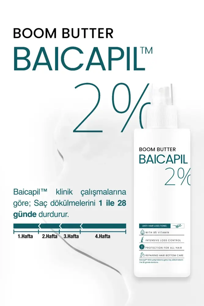 BOOM BUTTER Baicapil içerikli Dökülme Karşıtı Güçlendirici Saç Bakım Boomu 150 ML - 5