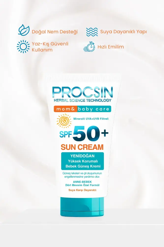 PROCSIN Baby Yüksek Uv Korumalı Bebek ve Çocuk SPF50+ Güneş Kremi 50 ML - 3