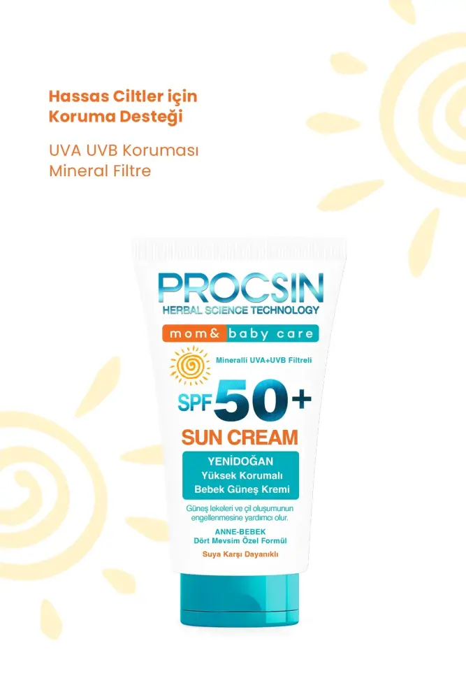 PROCSIN Baby Yüksek Uv Korumalı Bebek ve Çocuk SPF50+ Güneş Kremi 50 ML - 5