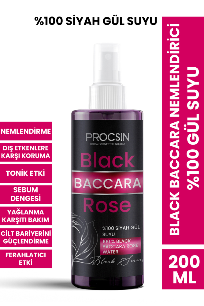 PROCSIN Black Baccara %100 Siyah Gül Suyu 200 ML - 1