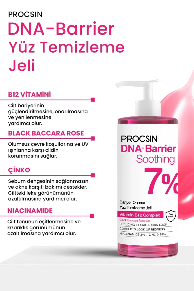 PROCSIN DNA-Barrier Soothing Cilt Bariyeri Onarıcı Güçlendirici Yüz Temizleme Jeli - 5