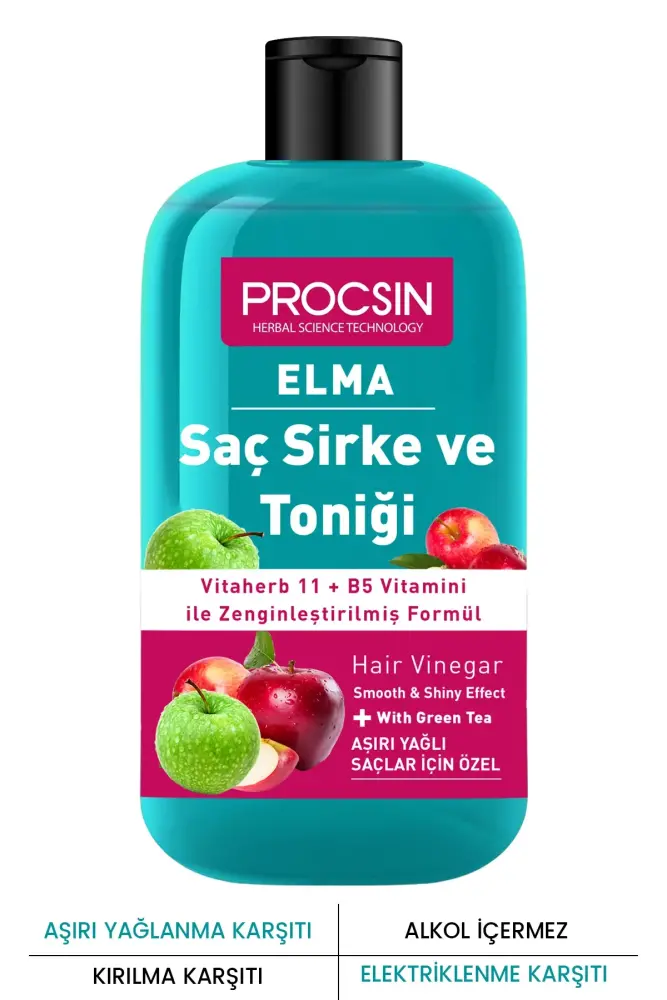 PROCSIN Aşırı Yağlanma Karşıtı Elmalı Saç Sirke ve Toniği 250 ML - 1