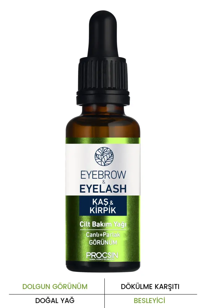 PROCSIN Dolgunlaştırıcı ve Güçlendirici Kaş Kirpik Bakım Yağı 20 ML - 1