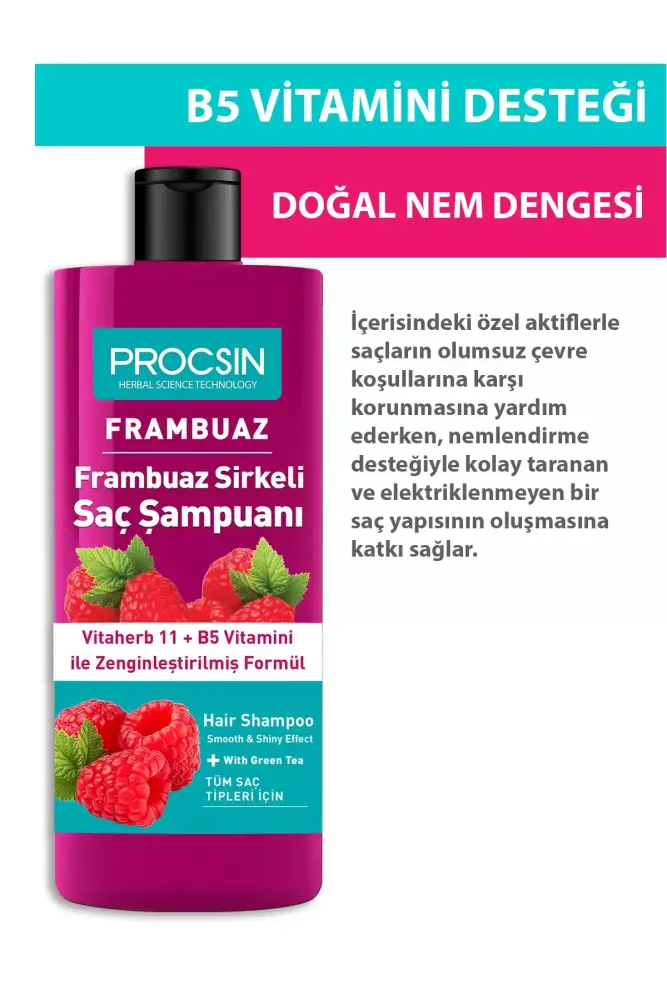 PROCSIN Frambuaz Sirkesi Şampuanı 300 ML