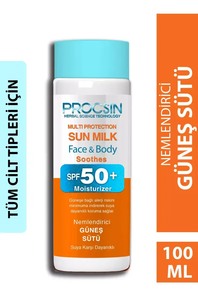 PROCSIN SPF50+ Yüksek Koruyucu Yoğun Nemlendirici Güneş Sütü 100 ML - 2