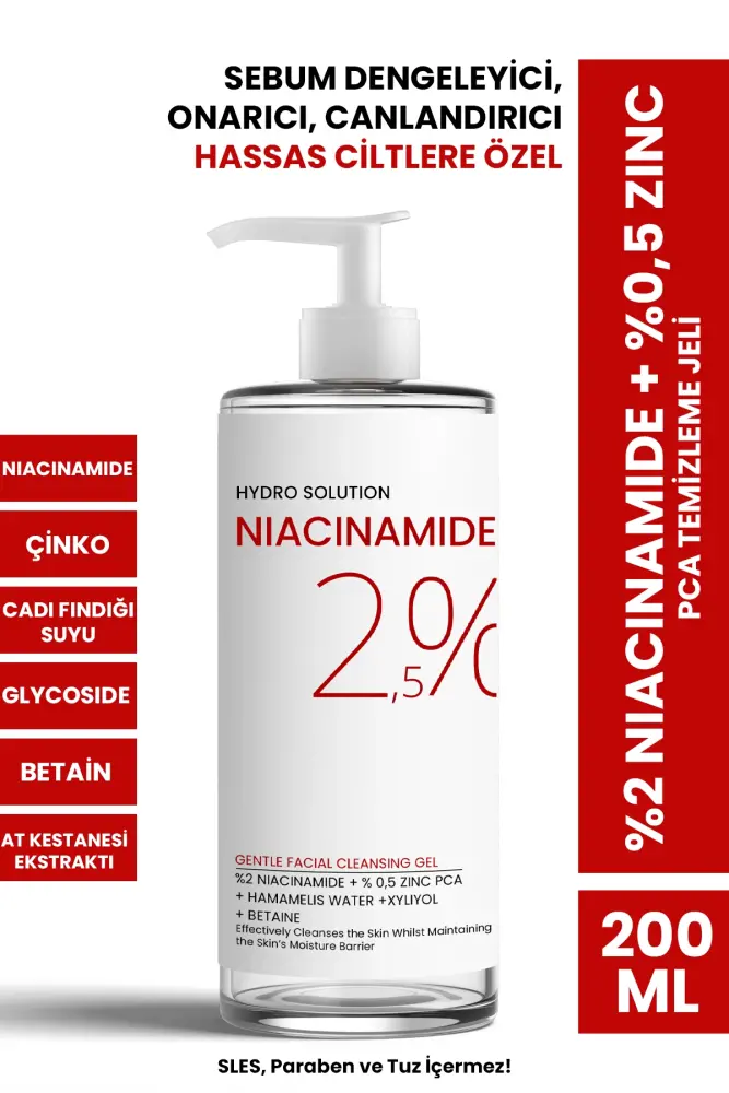 PROCSIN HYDRO SOLUTION %2 Niacinamide + %0,5 Zinc PCA Temizleme Jeli 200 ML - 1