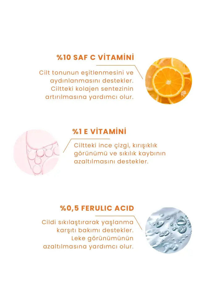 PROCSIN HYDRO SOLUTION C E %10 C VİTAMİN + % 0,5 Aydınlatıcı FERULIC ACID 30 ML - 3