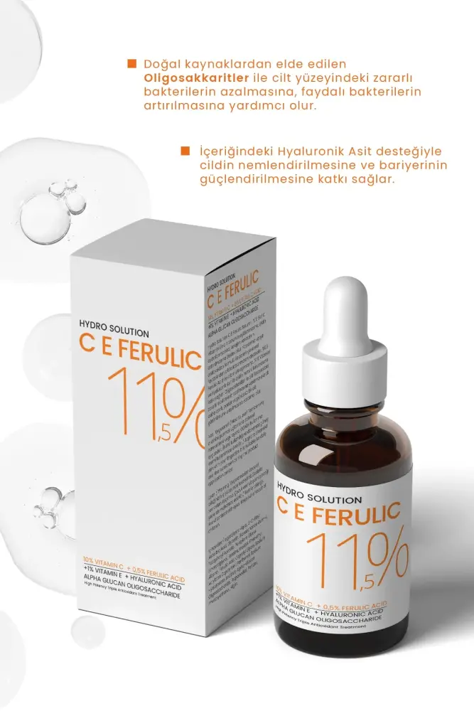 PROCSIN HYDRO SOLUTION C E %10 C VİTAMİN + % 0,5 Aydınlatıcı FERULIC ACID 30 ML - 4