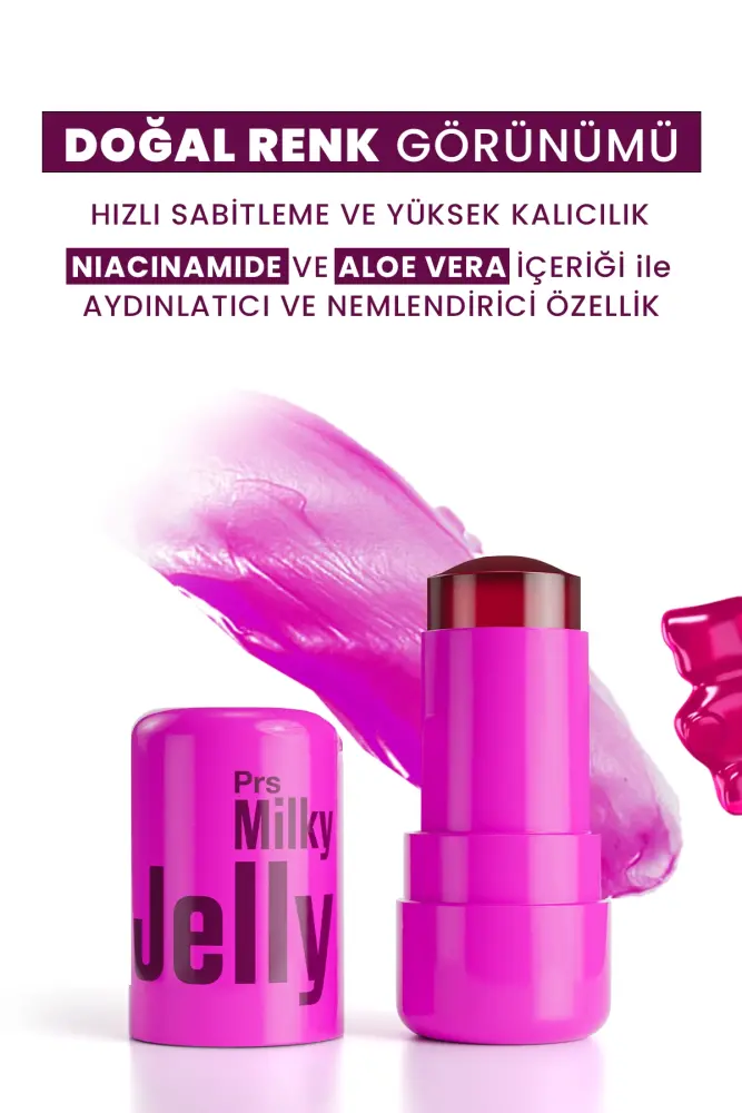 PROCSIN Milky Jelly Doğal Görünüm Dudak ve Yanak Renklendirici Allık Böğürtlen (Berry) 5 GR - 3