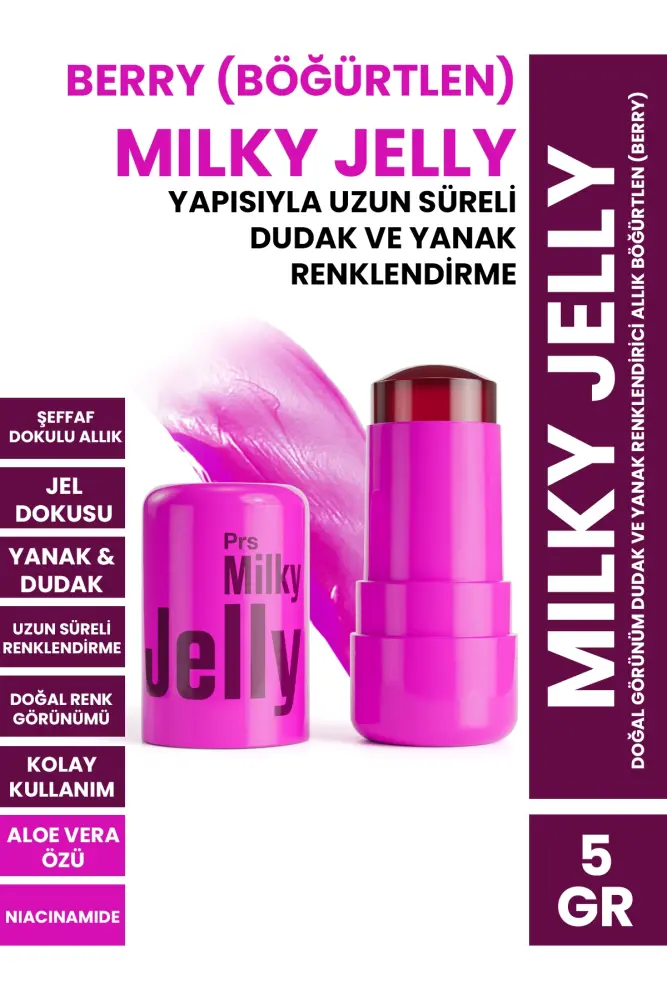 PROCSIN Milky Jelly Doğal Görünüm Dudak ve Yanak Renklendirici Allık Böğürtlen (Berry) 5 GR - 1
