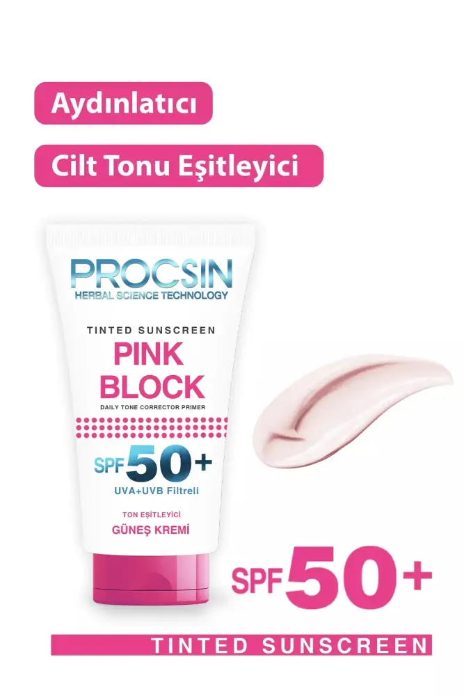 PROCSIN Pink Block Aydınlatıcı ve Ton Eşitleyici SPF50+ Güneş Kremi 50 ML - 6