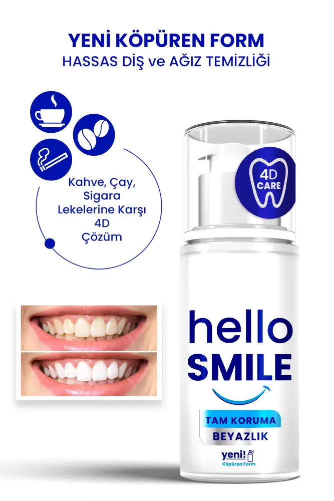 HELLO SMILE Tam Koruma 4D Beyazlatıcı Diş Macunu 50 ML - 5