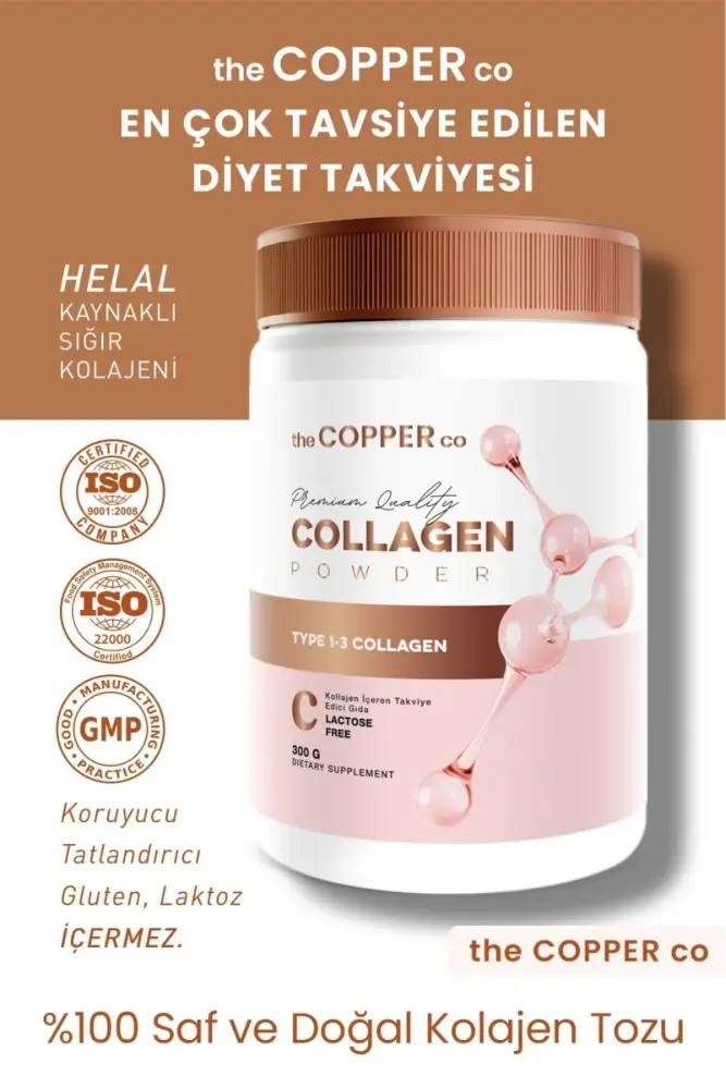 The Copper Co %100 Saf Ve Doğal Yüksek Kalite Çift Hidrolize Kolajen Peptitler içeren Diyet Takviyesi - 1