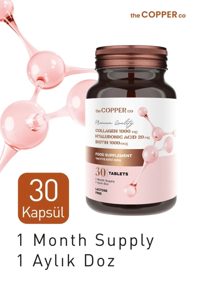 The Copper Co Kolajen, Resveratrol ve Hyaluronik Asit İçeren Yüksek Kalite Tablet (1000 mg) - 3